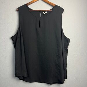 Cato Black Sleeveless Blouse Top Keyhole Accent Plus‎ Size 26/28W Career Layer